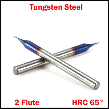 

0.1mm 0.2mm 0.3mm Cutting Edge Diameter HRC65 Tungsten Carbide 2 Flute Micro CNC Tool Router Bit Flat End Mill Milling Cutter