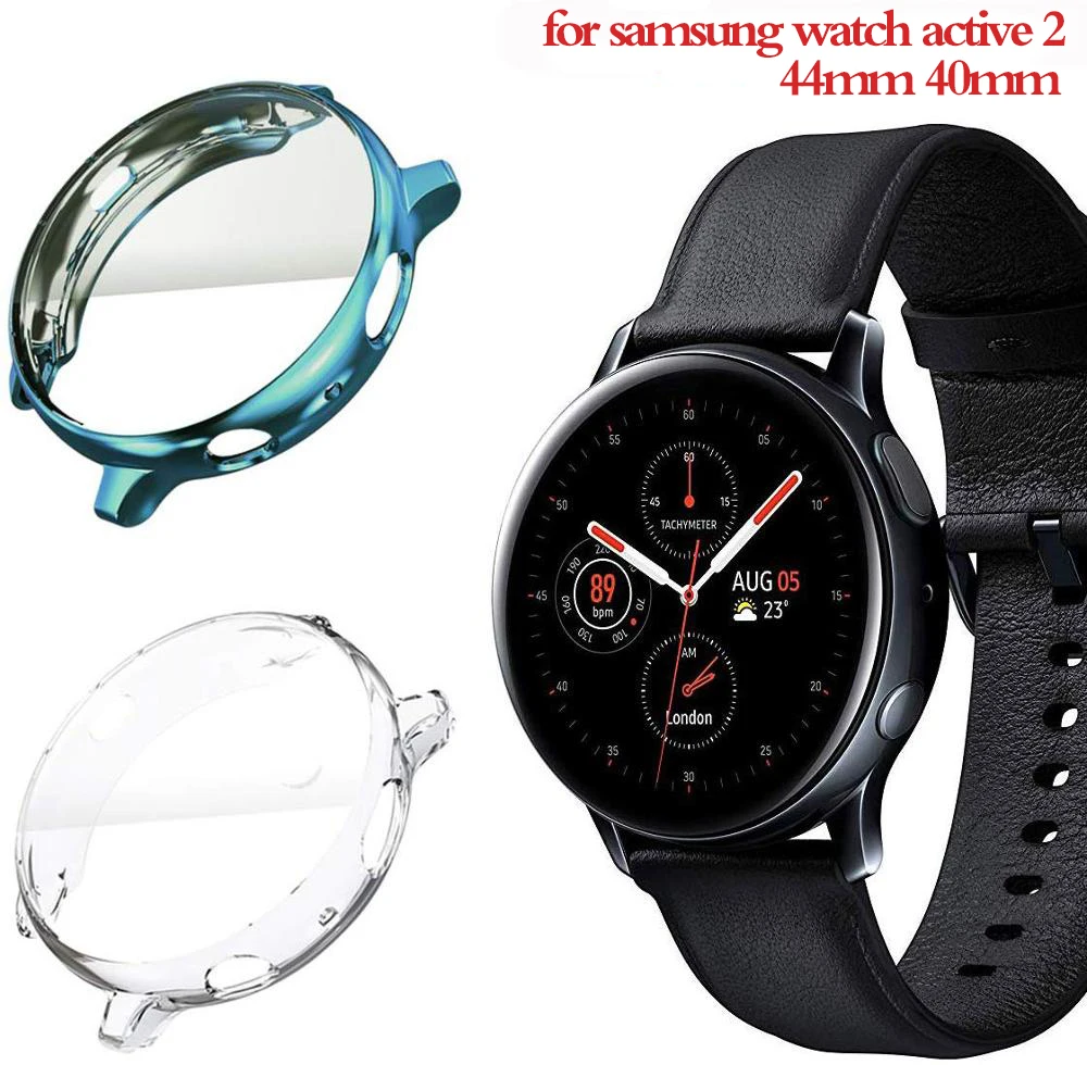 

Case for samsung Galaxy watch active 2 40mm/44mm screen protector silicone transparent Ultra-thin un-Full coverage bumper