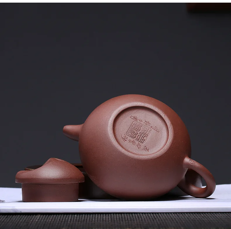Yixing Zhou Ting Yixing Clay Teapot Tea Set Rain Sand Raw Ore Purple Clay Ruyi Kettle Entirely Handmade Carving Customizable Let