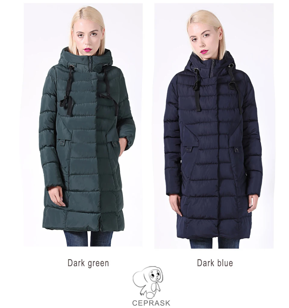 CEPRASK Высококачественная женская зимняя куртка плюс размер 58/60 длинная модная женская зимняя куртка с капюшоном теплая пуховая Куртка парка 6XL