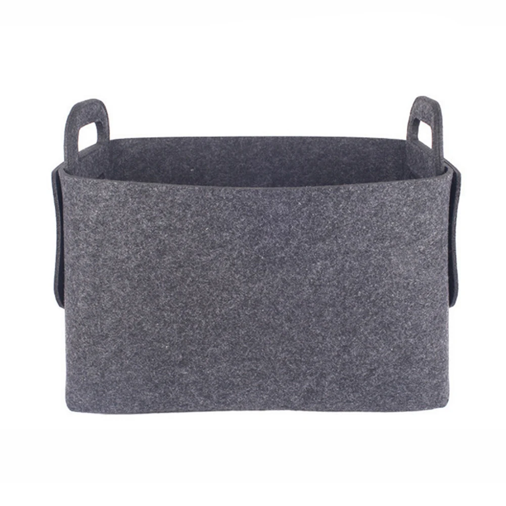 Handles Organizer Storage Basket Foldable Felt Portable Toy Book Box Bins Nursery Home Office Laundry Desktop Handheld