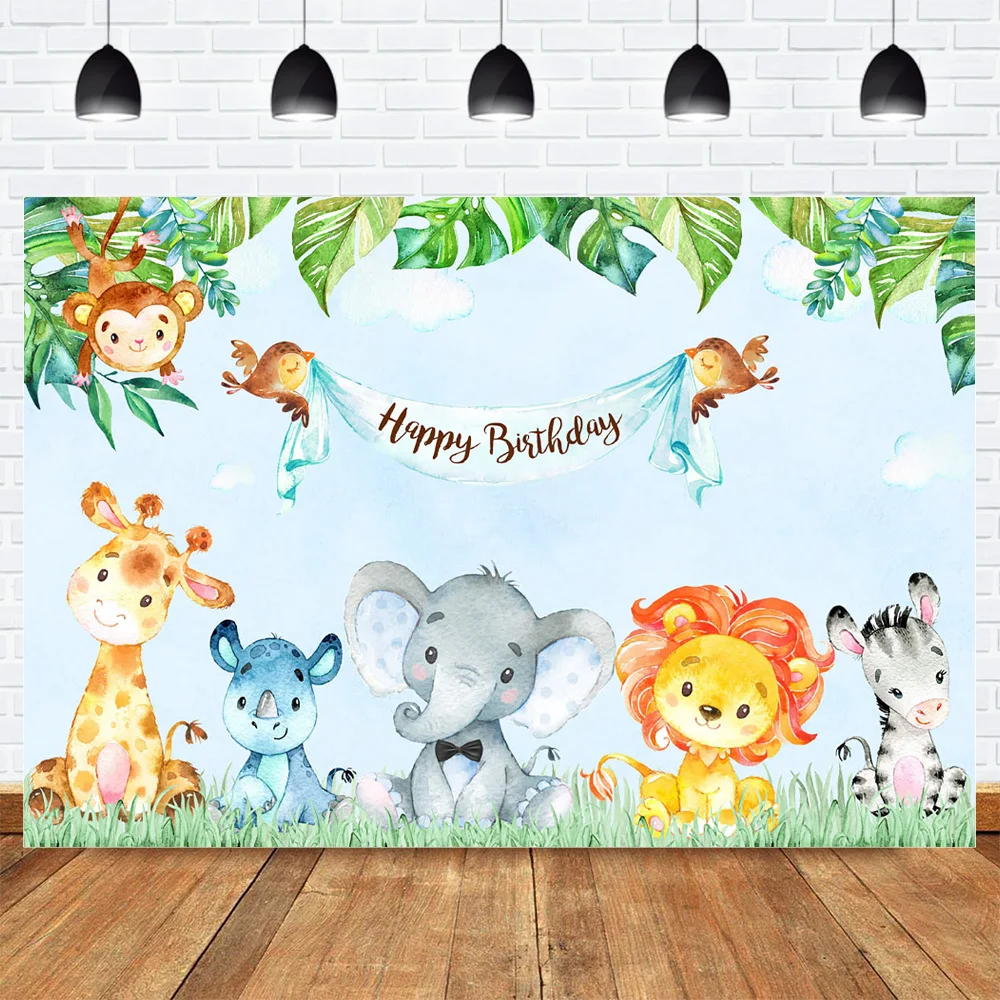 Floresta da selva batida dos desenhos animados elefante macaco crianças  aniversário fotografia fundos recém-nascidos chá de fraldas festa de  família backdrops - AliExpress