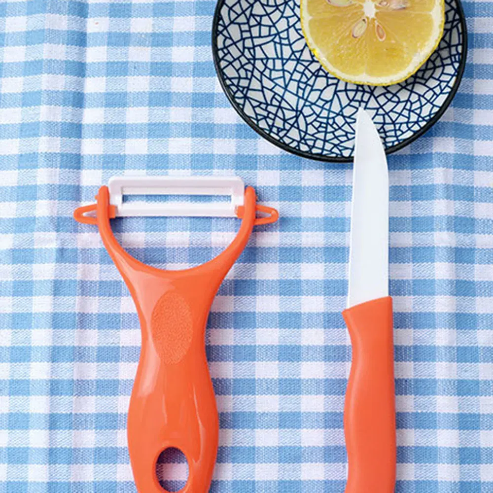 Orange Керамический нож, нож для фруктов, пластиковый нож для фруктов, набор, ПП, кухонные инструменты, для резки овощей, готовка, острые столовые приборы для нарезки - Цвет: Orange
