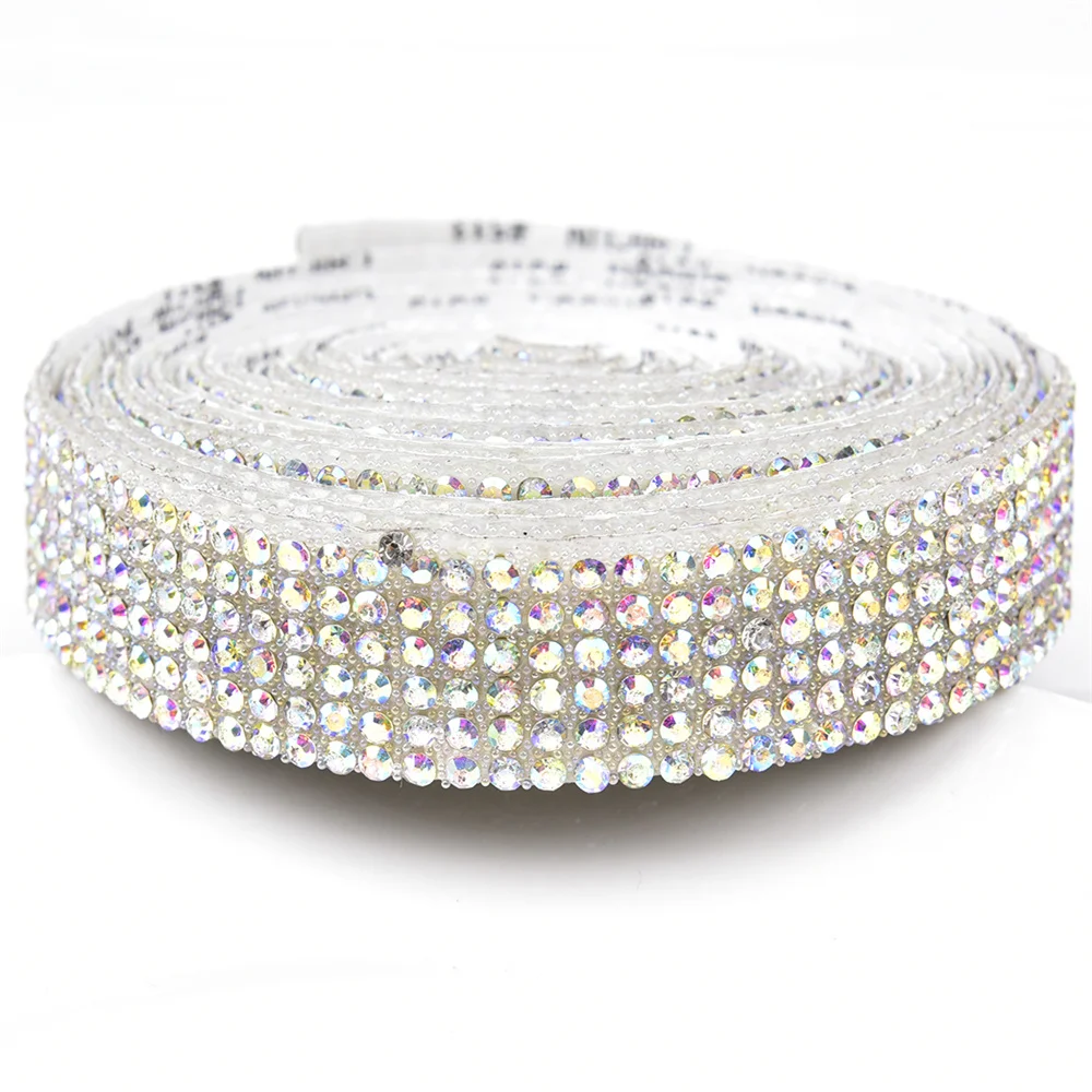 Auto-adhésif cristal strass ruban bricolage décoration diamant Bling rubans  Wrap maille scintillant autocollant rouleau 1 mètre -  France