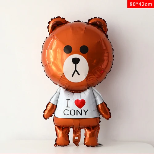 entire brown bear Кролик Кони коричневый медведь тема ребенок день рождения год украшение настенный шар мультфильм воздушный шар - Цвет: entire brown bear