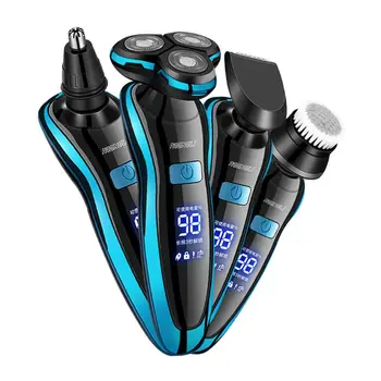 

1 Set Electric Dry Wet Shaver Digital LCD Display Floating Rotary Heads Beard Sideburns Ear Nose Hair Trimmer USB