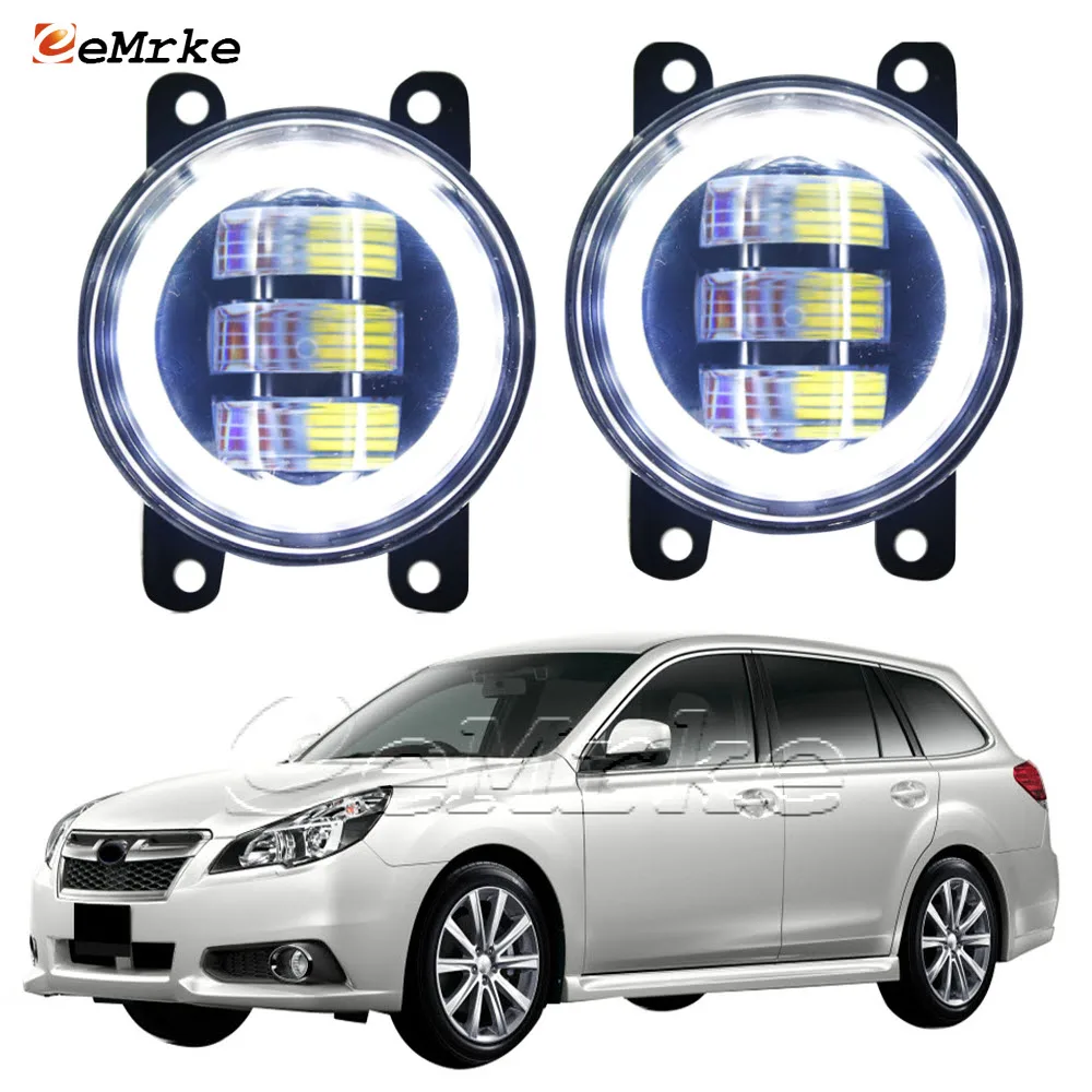 

Pair Led Angel Eyes for Subaru Legacy BM 2010 2011 2012 2013 2014 Front Fog Lights Assembly Head Lamp w/ Lens Signal Lights DRL