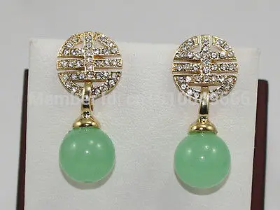 

fine 12mm green/purple/colorful jade/tiger eye jade earring