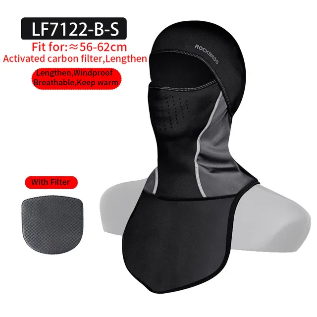 LF7122-B-S ROCKBROS лыжные головные уборы, ветрозащитные нагрудники для катания на лыжах, сноуборде, шеи, теплая маска для лица, для снежного спорта, для велоспорта, головные уборы, лыжная шапка для мужчин и женщин - Цвет: LF7122-B-S