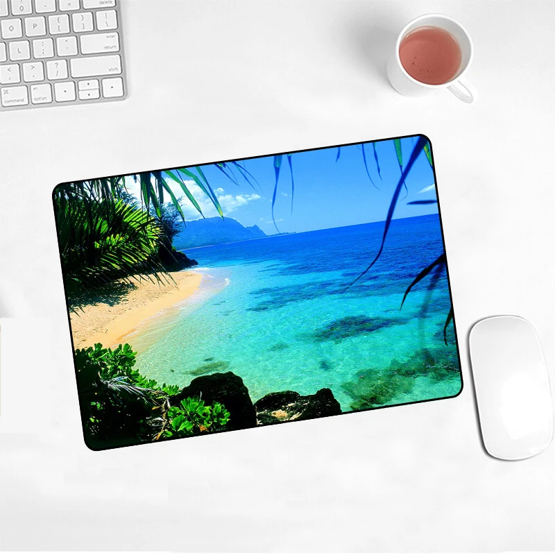 XGZ, рекламный коврик для мыши с изображением морского голубого неба, 220X180X2 мм, моющийся, подходит для домашнего рабочего стола, компьютера, офиса, ноутбука
