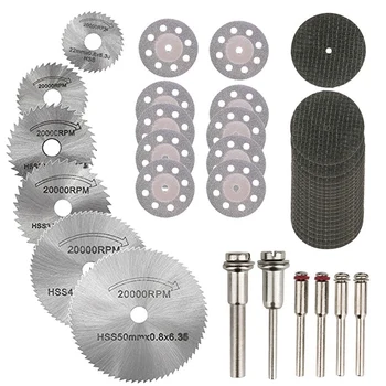 

36PCS Rotary Cutting Wheels Tool Kit, Mini Diamond Cutting Wheel and HSS Circular Saw Blades and Resin Metal Cutting Wheels Too