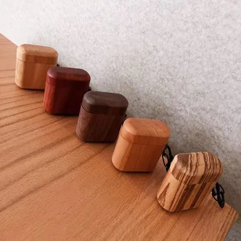 

Bluetooth Wireless Wood Earphone Case For Airpods 2 Case Luxury Cute Cover For Apple Air pods Case Earpods Headphone Case Box 1