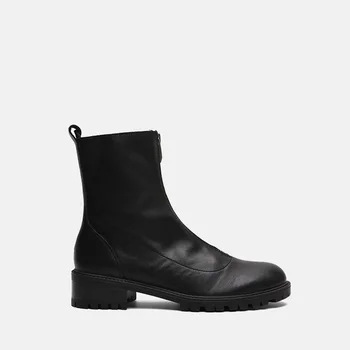 

2020 spring new Martin boots women's fashion simple solid color zipper decoration thick soles comfortable casual Martin boots