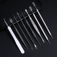 8 шт. набор для удаления угрей и акне из нержавеющей стали иглы для лечения прыщей уход за кожей лица инструмент для очистки LAMP01-02