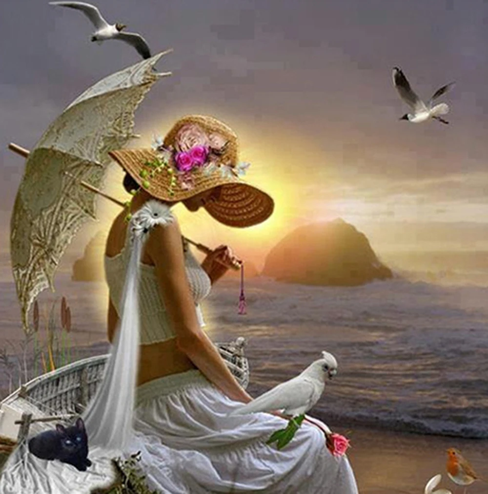 HUACAN-5D-Diy-Diamond-Painting-Mosaic-Girl-Full-Kits-Diamond-Embroidery-Sale-Full-Square-Drill-Rhinestones