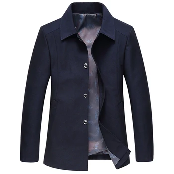 

Single-breasted jacket mens autumn new middle-aged men coat dark blue gray mens jackets and coats