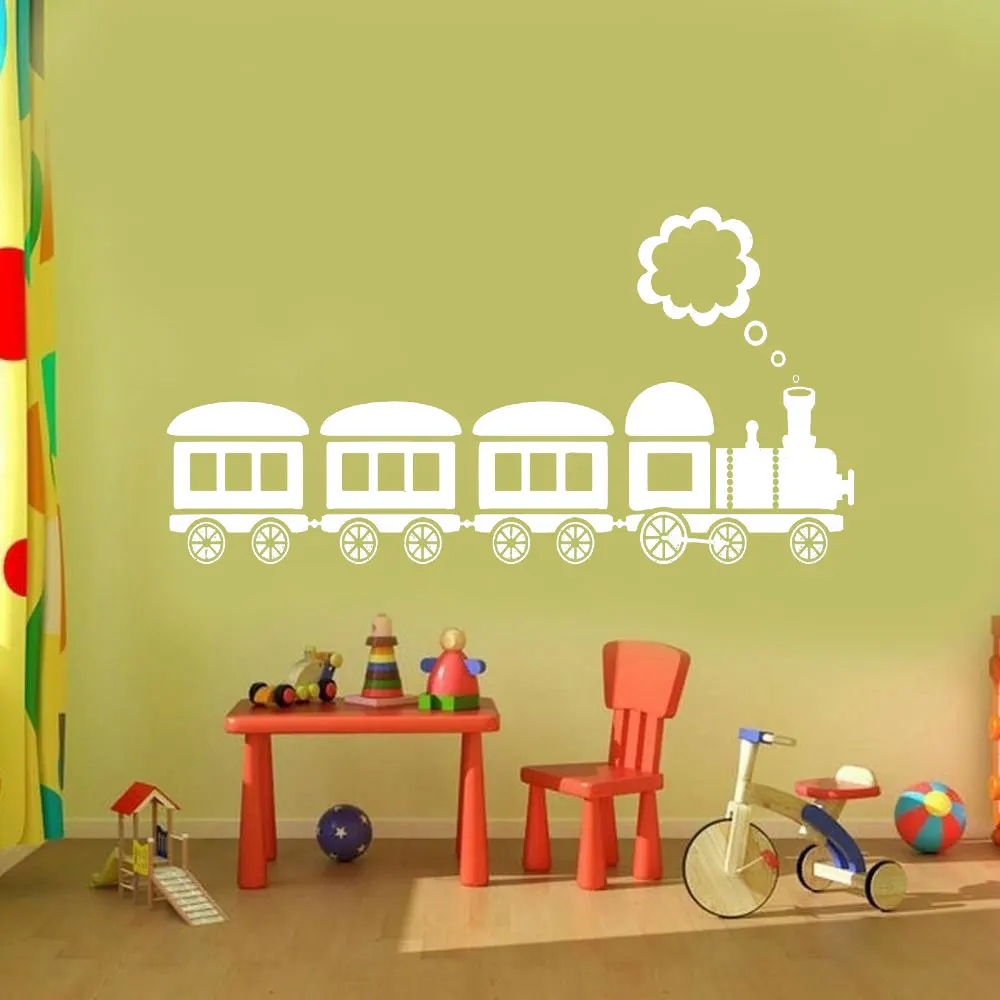 Cartoon Train Wall Sticker Retro Decals Vinyl Home Decor