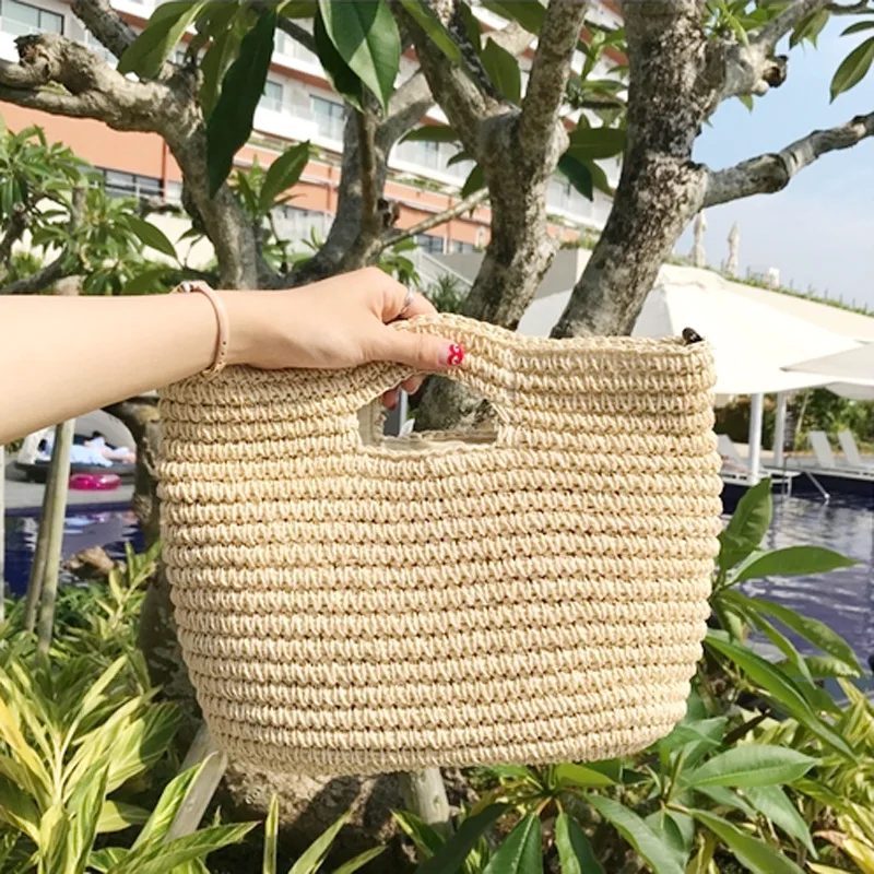 

New Leisure Beach Bag Paper Rope Dual Purpose Straw Woven Bag Women's Bag
