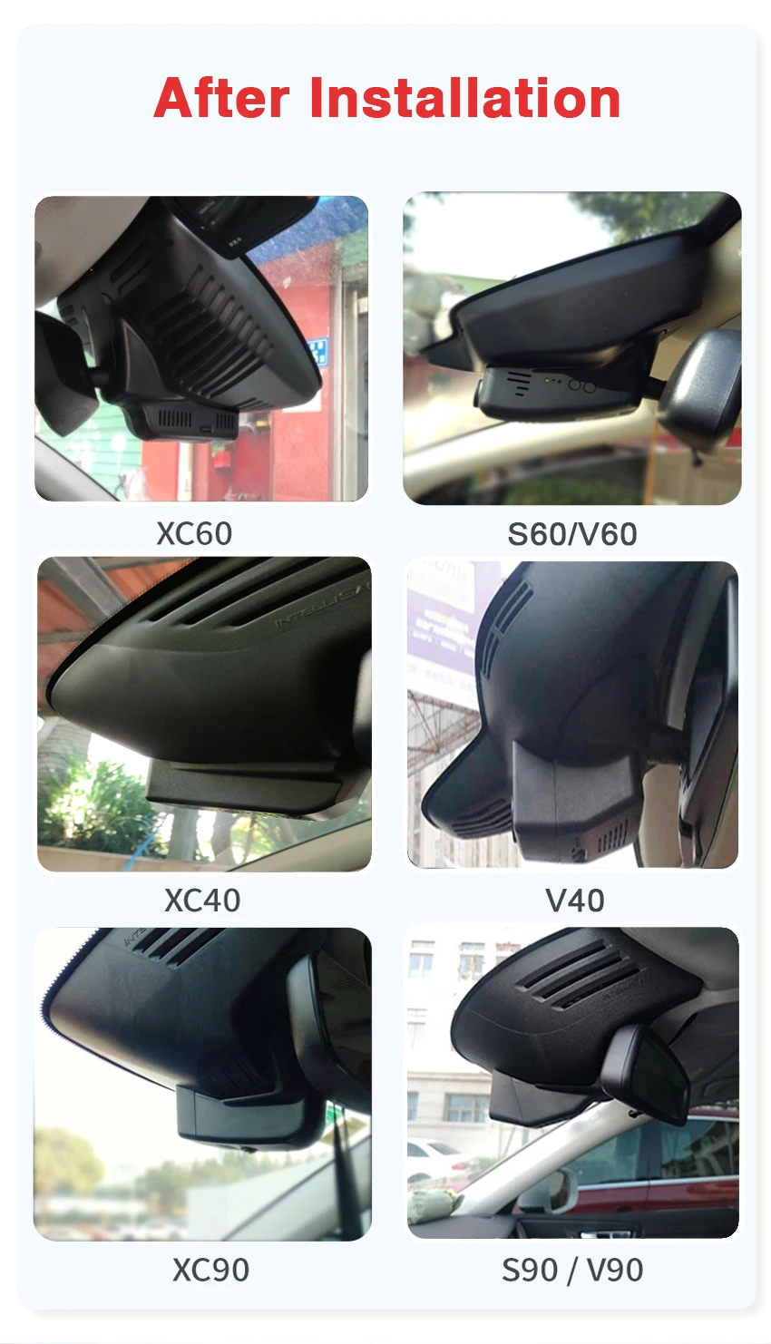 Realsun  DVR   ī޶,  ڴ,  ī޶,  ġ,  V40 V60 V90 S60 S90 XC40 XC60 XC90, 1080P