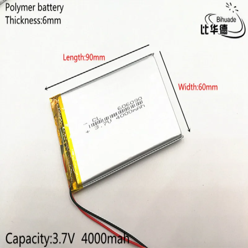 3 7 V 4000mAh 606090 литий полимерный аккумулятор для GPS DVD|Батареи MP3/MP4 плееров| |