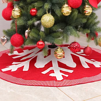 

Christmas Acrylic Knitted Wool Christmas Tree Skirt Snowflake Decorative Tree Apron