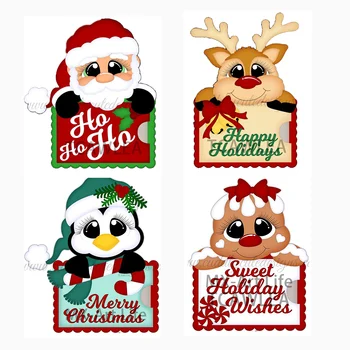 

Christmas Santa Snowman Elk Penguin Gingerbread Man Metal Cutting Dies for DIY Scrapbooking Craft Cards Decorative Embossing