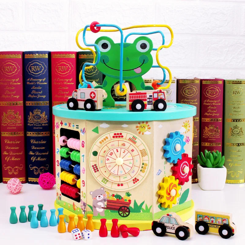 

Seven Surface Multi-functional Bead-stringing Toy Treasure Chest Early Childhood Educational Force 1-3-6-Year-Old Infant Child B
