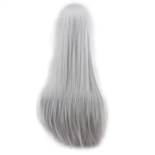Synthetic Hair Wigs For Women Cosplay Wig 80 cm Straight Long Light Purple Wig With Bangs Pink Red Blue Blonde Brown Black Green - Image 17