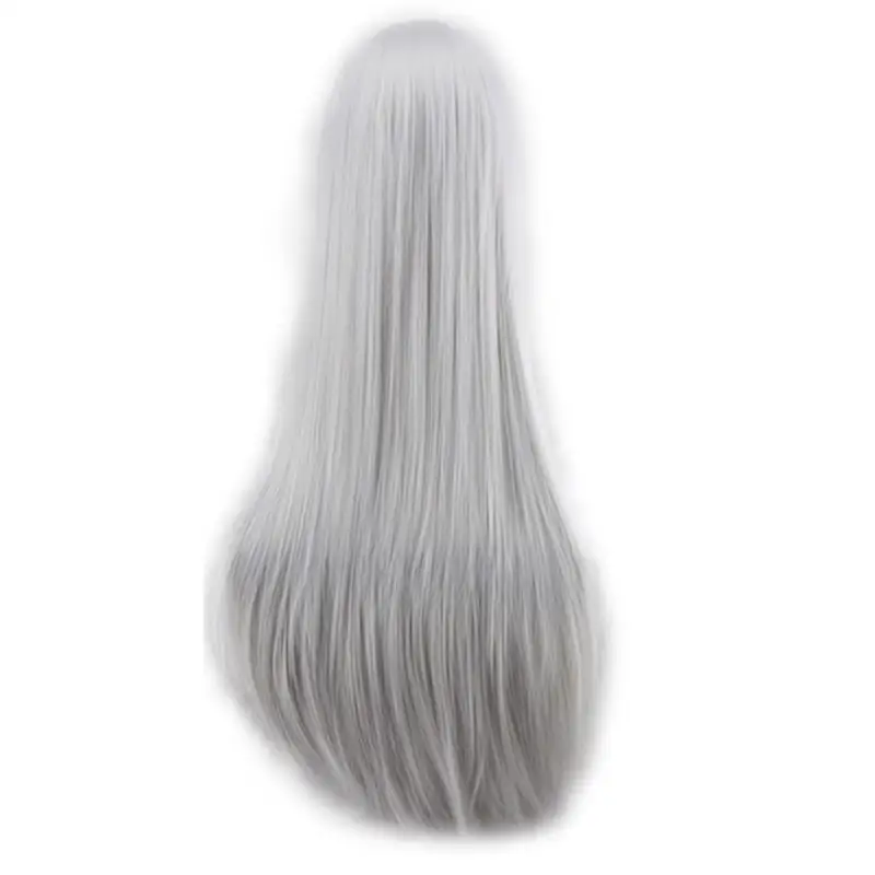Synthetic Hair Wigs For Women Cosplay Wig 80 cm Straight Long Light Purple Wig With Bangs Pink Red Blue Blonde Brown Black Green - Image 17