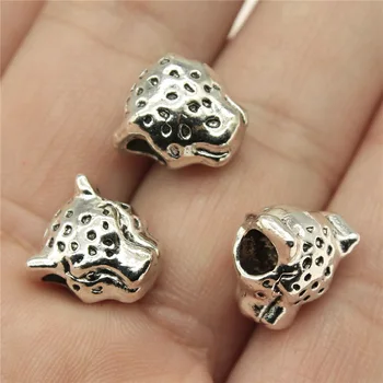 

Wholesale Jewelry Lots Antique Silver Color 12x11x9mm Leopard European Big Hole Beads Diy Bracelet Fashion Women 50 Pieces
