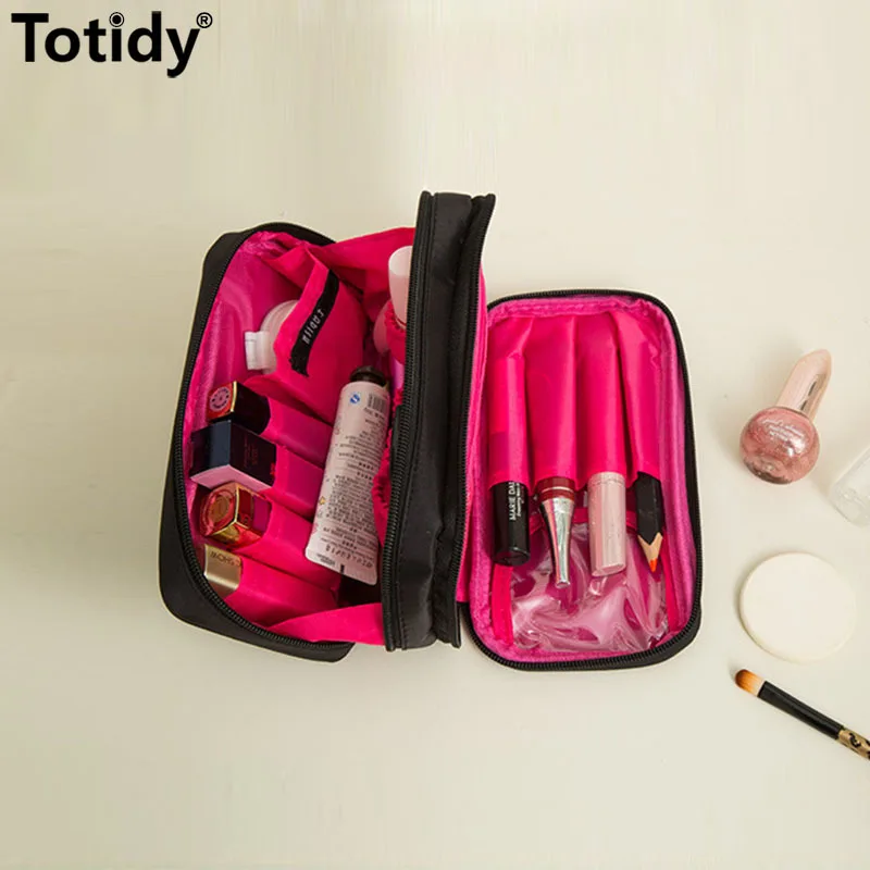 Totidy Портативный косметичка двойной Слои дорожный мешочек для косметики сумки