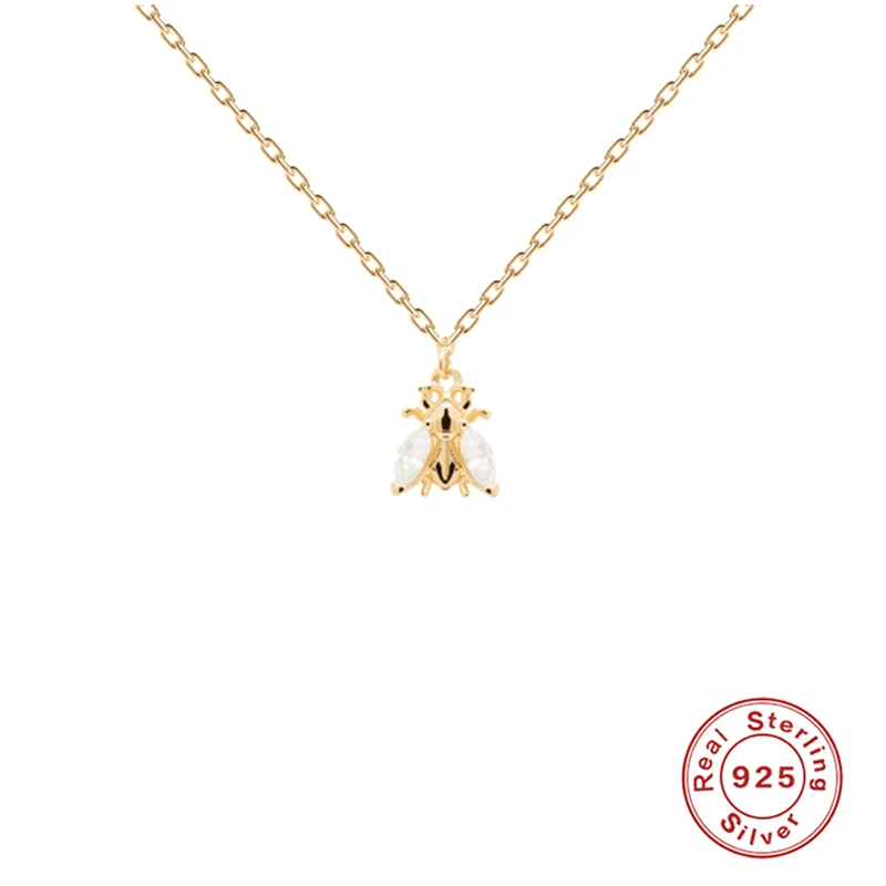 

Aide 925 Sterling Silver Bee Stackable Wind Clavicle Chain Lady Necklaces Jewelry Gift Fine Women Wholesale Jewelry Colgante