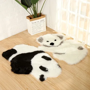 

Anti-Slip Koala Shape Floor Mat Soft Faux Fur Rug Solid Chair Cover Furry Fluffy Bedroom Living Home Room Seat Pad Carpet