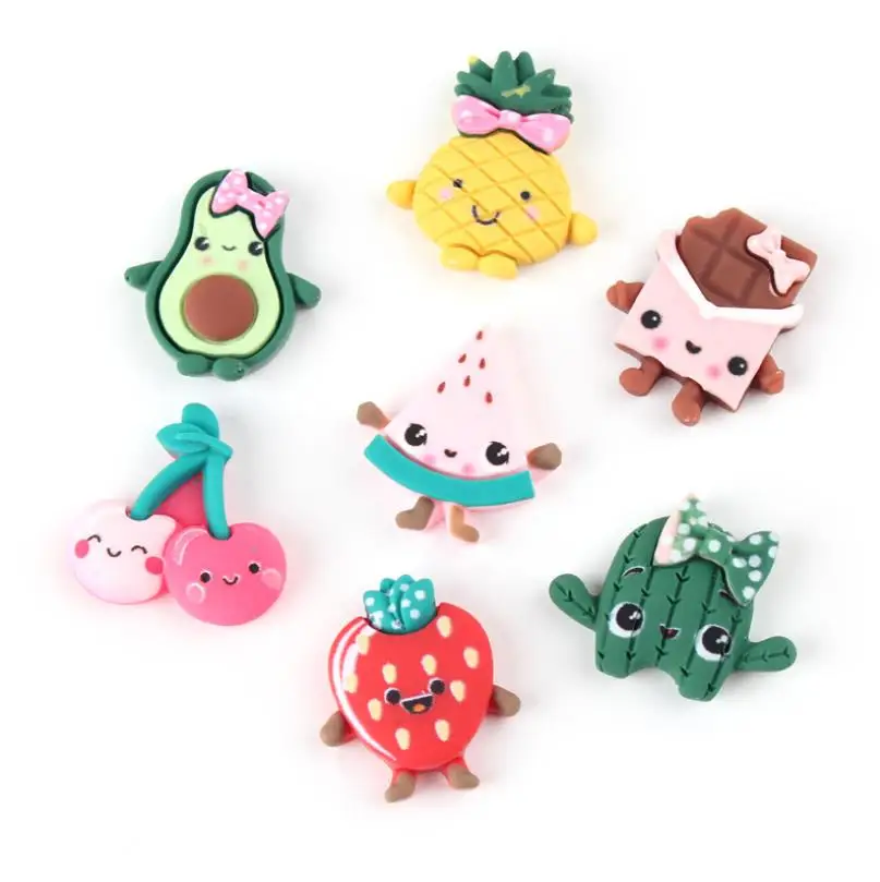 Mixed 200 PCS Каваи смолы мультфильм фрукты ремесла плоская спина, Кабошон Скрапбукинг волос Лук центр украшения DIY аксессуары - Цвет: Mixed 200 PCS