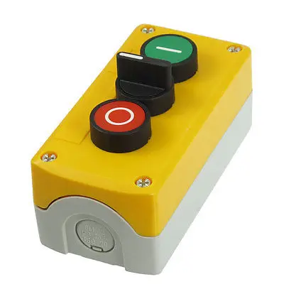 

240V 3A 3-Position Rotary Selector Red Black Flat Momentary Push Button Station