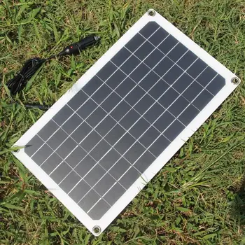

BUHESHUI 20W 18V /12V Solar Panel Semi-flexible Polycrystalline DIY Solar Charger Outdoor Connector DC Ouput