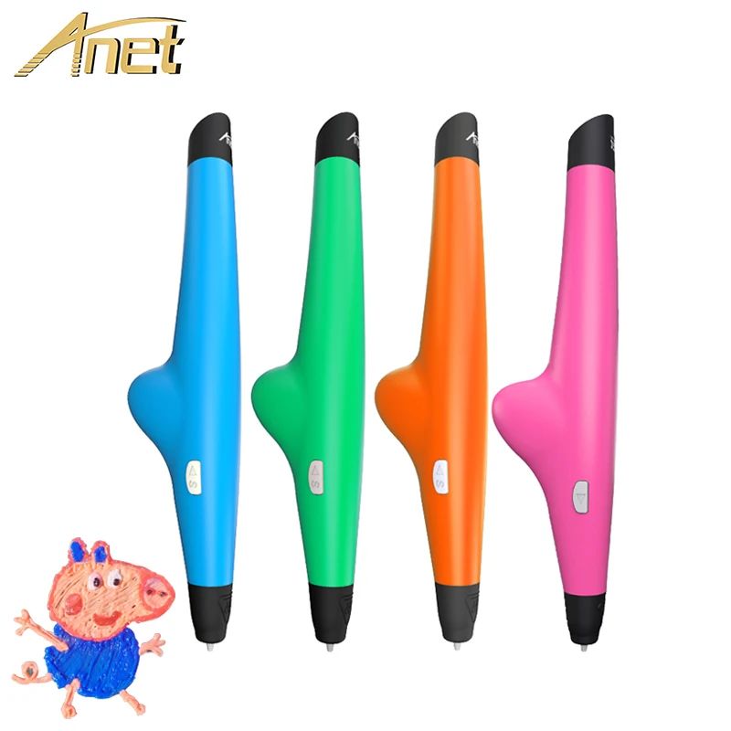Creative Gift for Kids or Friends DIY Low Temperature Safe 3D Drawing Printing Pen for Kids and Adults Orange Anet VP05 DIY 3D Drawing Pen with PCL Filament 