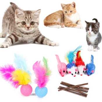 

28pcs/set Cat Molar Chew Toys Portable Puzzle Game Funny Cat Pet Toy Pet Kitten Interactive Mint Fish Teaser Rod Toys