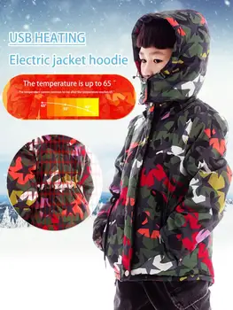 

2019 New Heated Cotton Coat USB Charging Intelligent Heating Warm Jacket for Children Winter Outdoors Activities