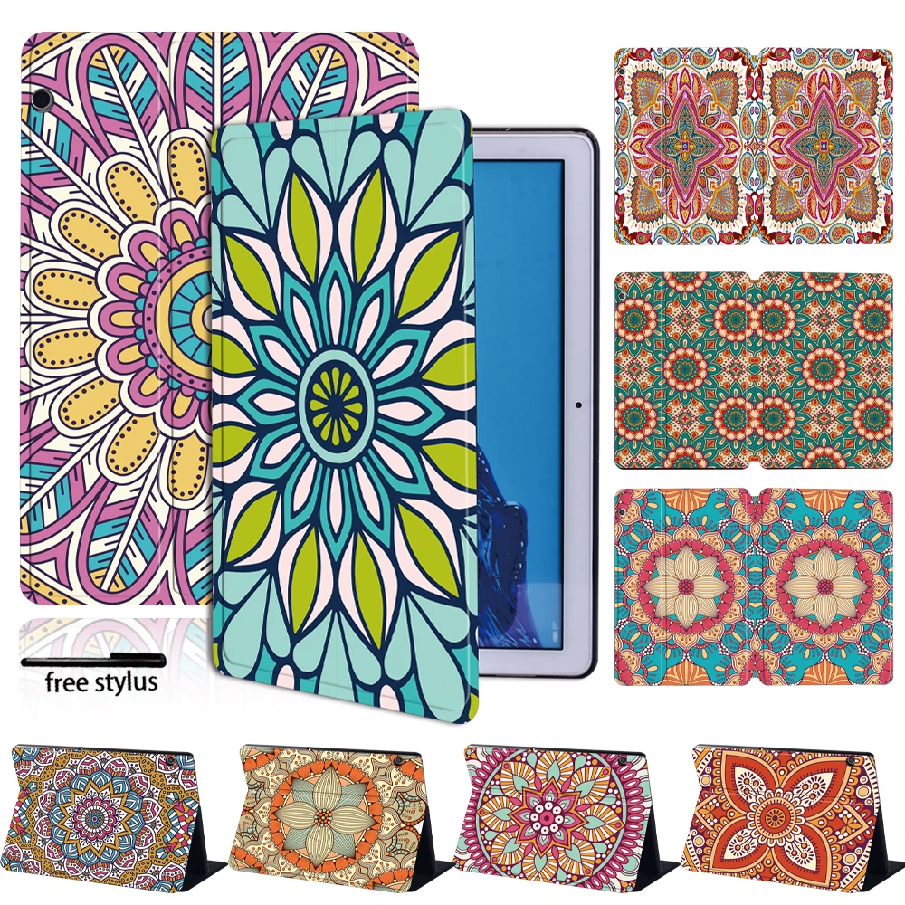 

Tablet Case for Huawei MediaPad T5 10 10.1, T3 8.0 / T3 10 9.6 With Folding Stand Function Protective Shell +Free Stylus