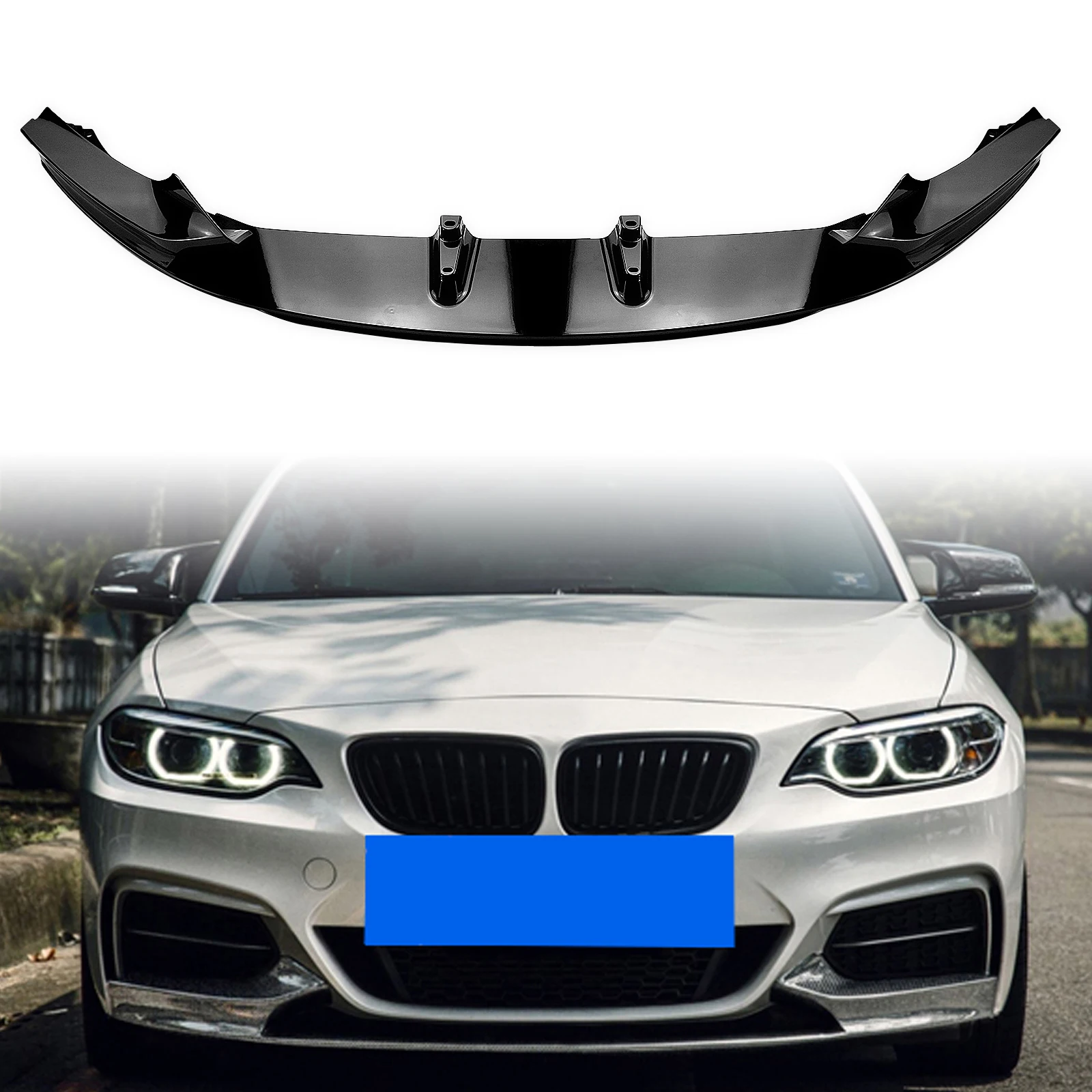 

For BMW 2 Series F22 F23 2014-2021 230i M240i 220i Coupe 2-Door Front Bumper Spoiler Splitter Lip Gloss Black/Carbon Fiber Look