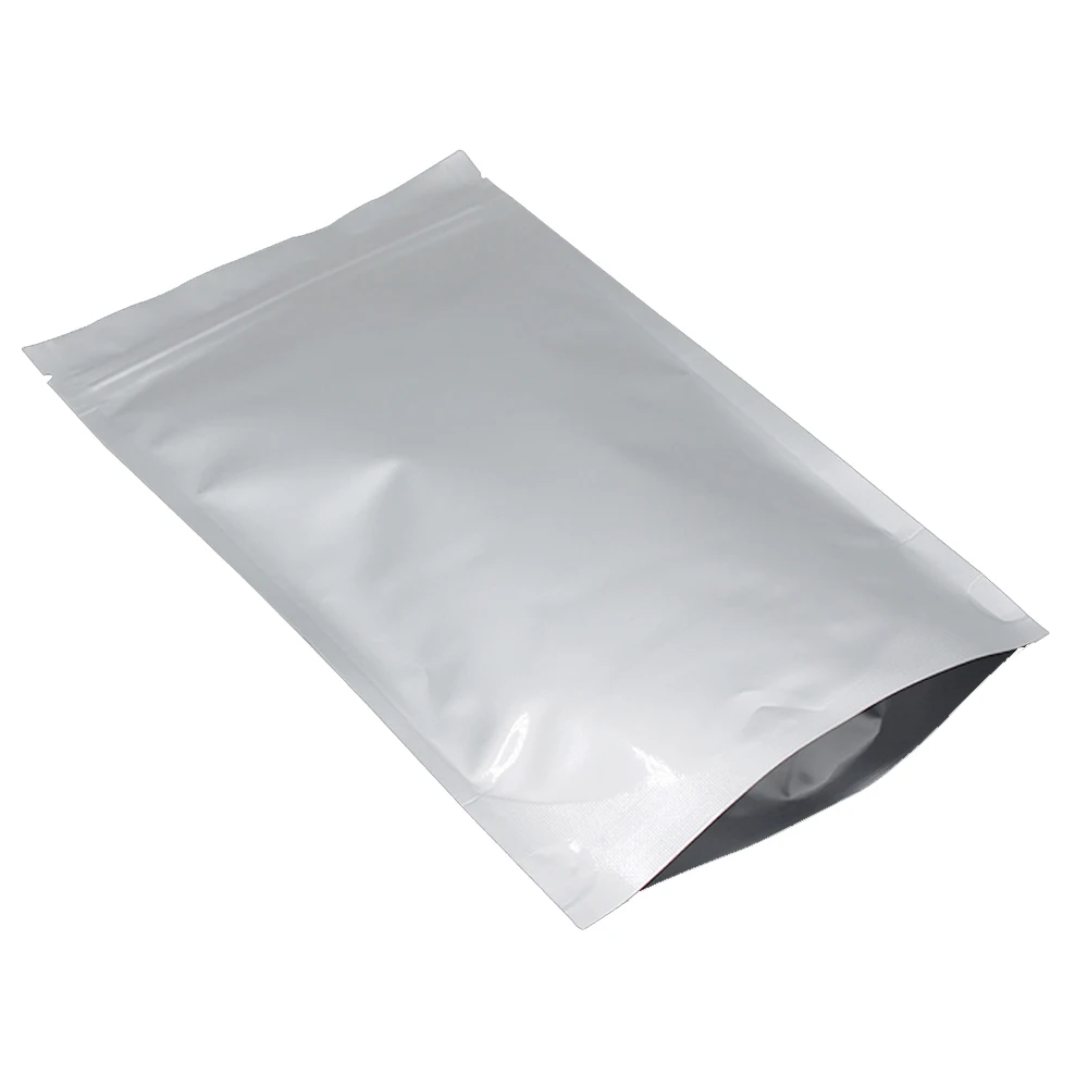 Sacos doypack de mylar prateado com fecho zip e base_voghion.com