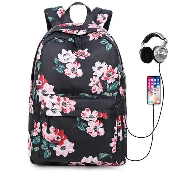 

Teens School Backpack Set Girls Women School Bags Lightweight Waterproof Nylon Travel Floral Kids Bookbags Casual Daypack