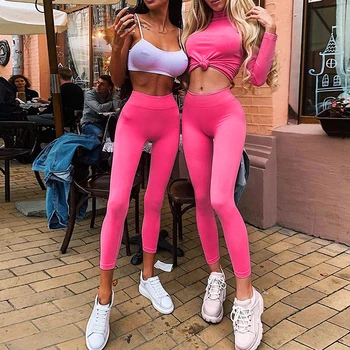

Elastic Women Hight Waist Gym Anti-Cellulite Sport Leggings Butt Lift Pants Trousers Solid Casual Pants