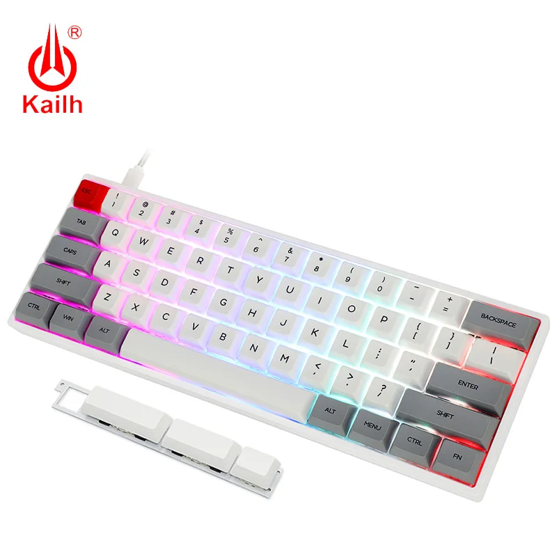 

gk61x 60% 64keys custom hot swap socket mechanical keyboard keycaps split spacebar Layout PBT material Dye-Sublimation Keycap