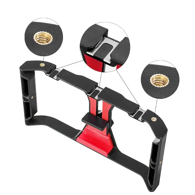 Video Camera Cage Stabilizer Film Steady Handle Grip Rig for Mobile Smart Phones