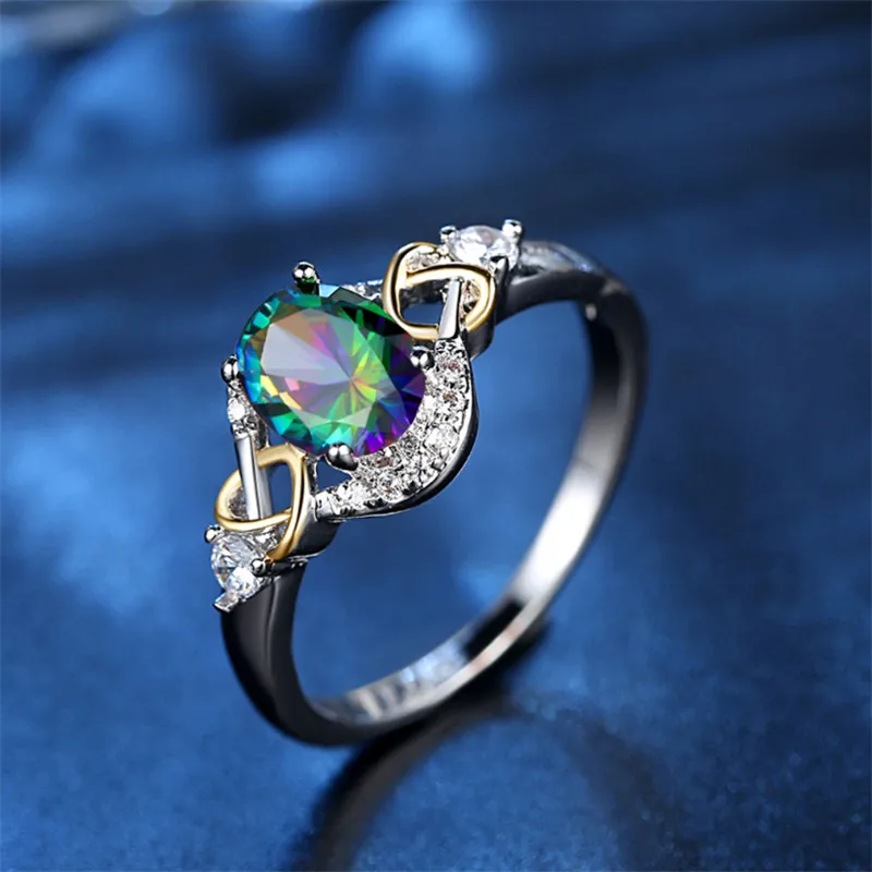 Colorful Blaike, 925 пробы, серебряные кольца для женщин, красный/синий/зеленый/Цветной циркон, кольцо на свадьбу, обручальное кольцо, хорошее ювелирное изделие, подарки - Цвет основного камня: Colorful