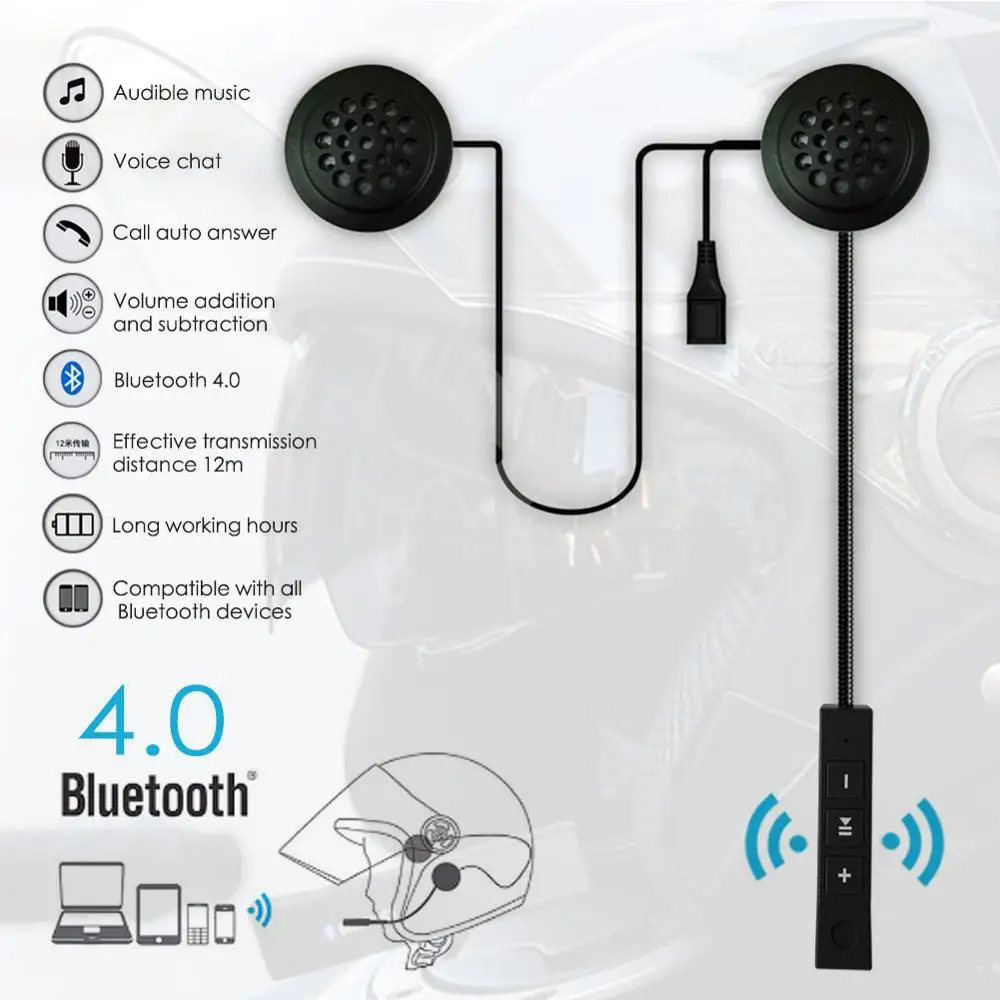 Мотоциклетный Bluetooth 4 0 EDR шлем для наушников с микрофоном велосипедный защитой от