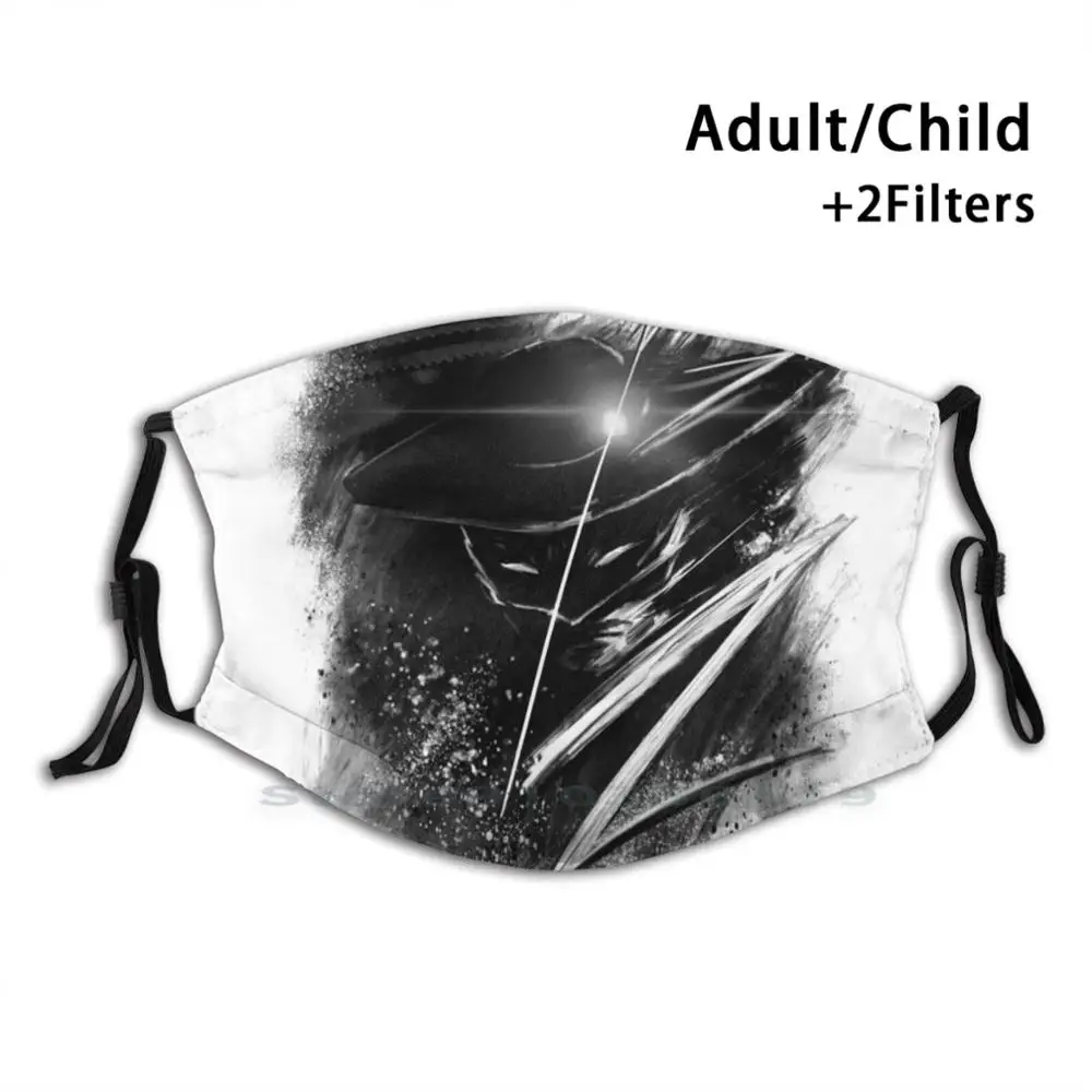 

Черно-белая многоразовая маска для лица Zorro с фильтрами, детская маска для лица Зорро дон Диего-де-ла-Вега, накидка, комиксы, испанские мексиканские комиксы