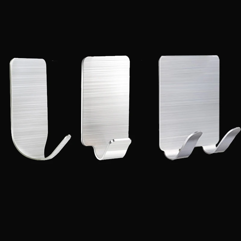 StainlessSteelWallHookAdhesiveHooksForHangingKitchenBathroomHookHangerKeyBagCoat